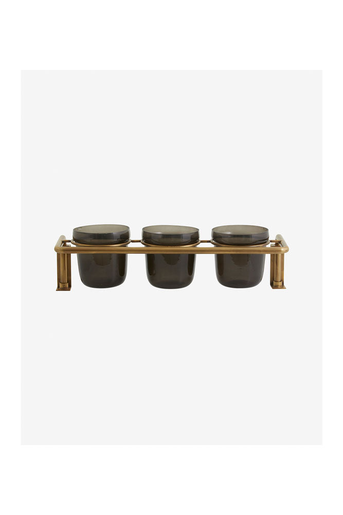 Black Glass Pots Storage Shelf