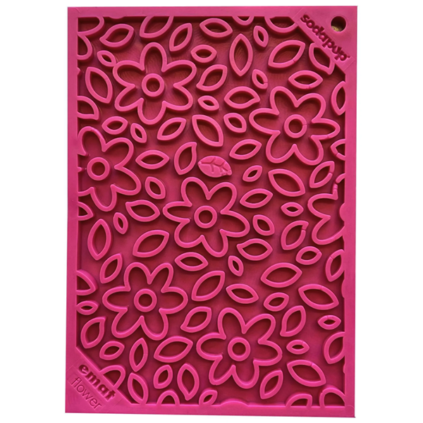 eMat Enrichment Feeder Square Licking Mat Pink Flower Power
