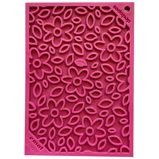 eMat Enrichment Feeder Square Licking Mat Pink Flower Power