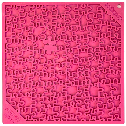 eMat Enrichment Feeder Square Licking Mat Pink Jigsaw