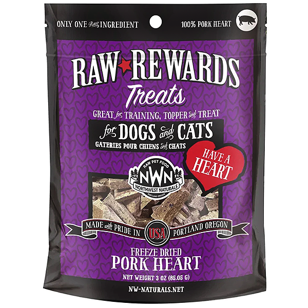 Raw Rewards 100% Pork Hearts Freeze-Dried Raw Grain-Free Dog & Cat Treats
