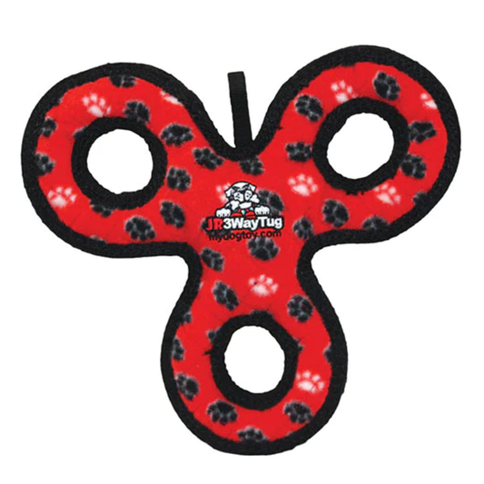 No Stuff Ultimate 3-Way Tug-O-War Squeaky Durable Plush Dog Toy Red