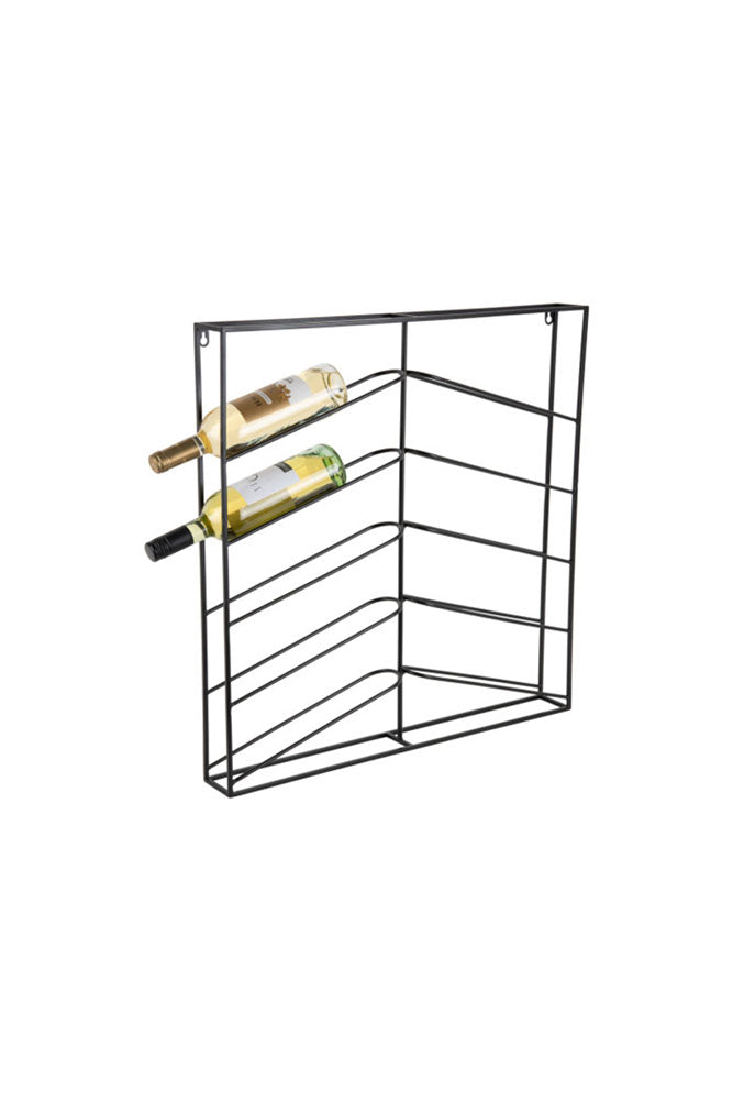 Matte Black Metal Wine Rack