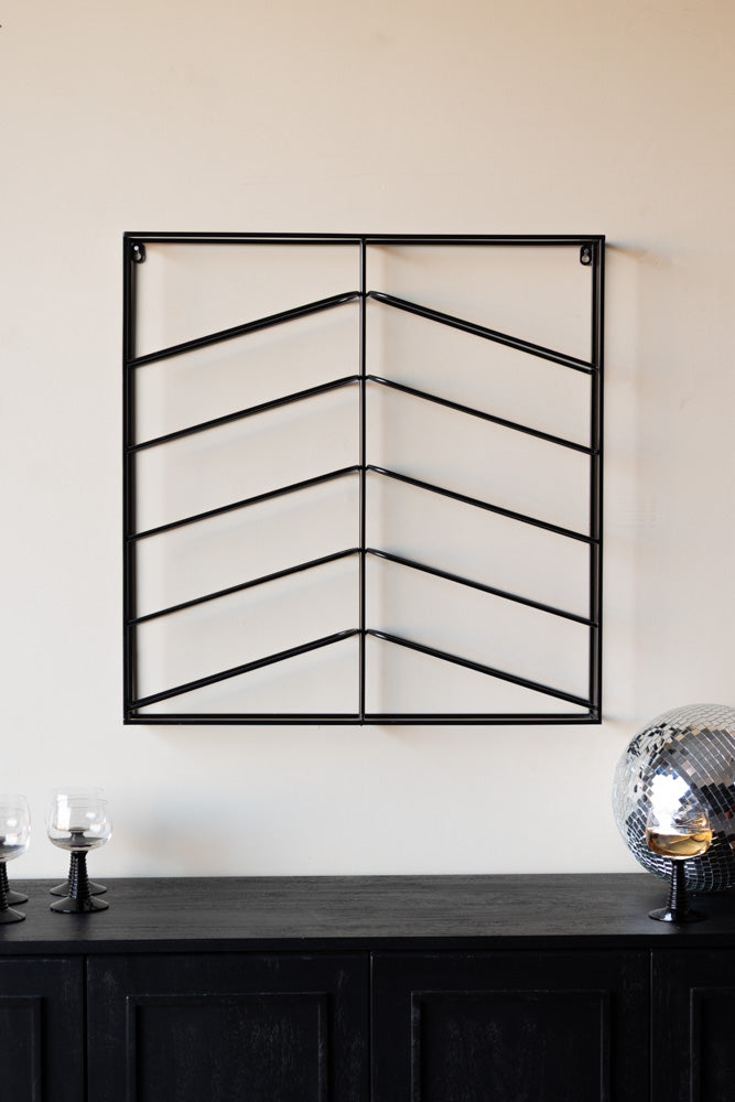 Matte Black Metal Wine Rack
