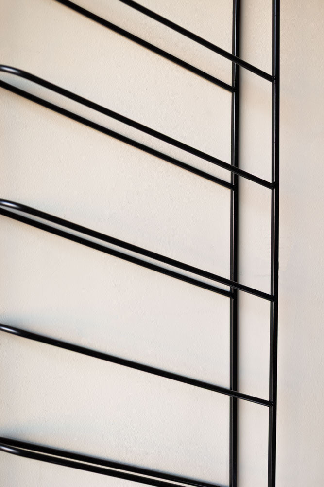 Matte Black Metal Wine Rack
