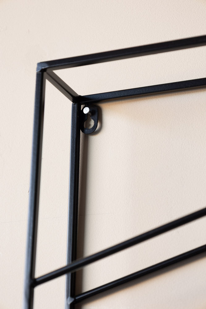 Matte Black Metal Wine Rack