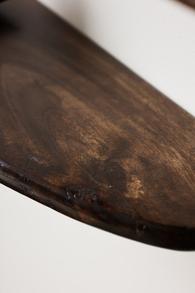 Set Of 2 Walnut Wood Floating Shelves